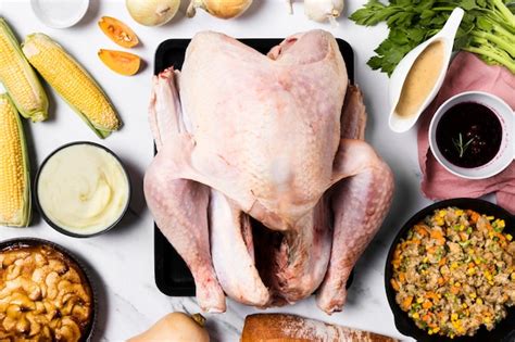 Free Photo Delicious Stuffed Turkey Ingredients Top View