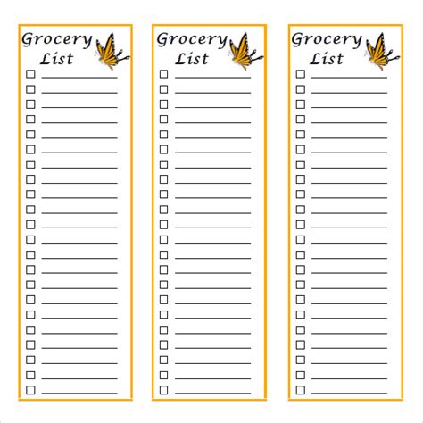 A weekly meal planner template printable will help you organize your meals for the entire week. FREE 8+ Grocery List Samples in PDF | MS Word | Excel