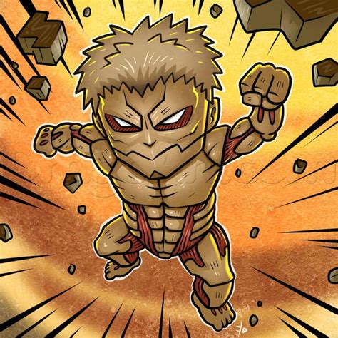 How To Draw Chibi Armored Titan Attack On Titan Step By