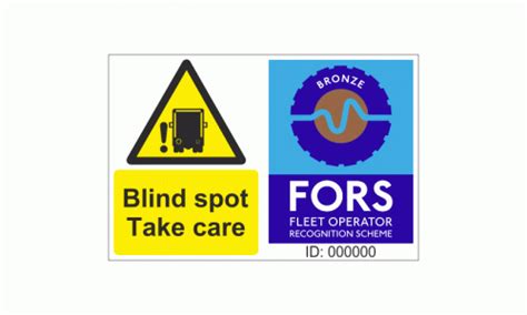 Blind Spot Take Care Fors Bronze Sticker Direct Vision Standard Signs