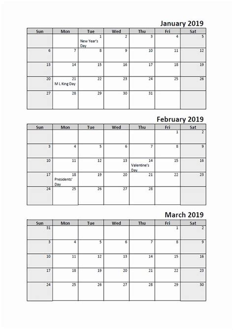 Month Printable Calendar