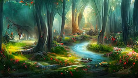 Premium Photo The Enchanted Forest Of The Magic Natural Landscape And