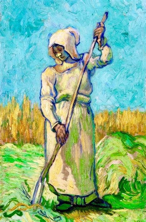 Vincent Van Gogh Peasant Woman With A Rake After Millet Van