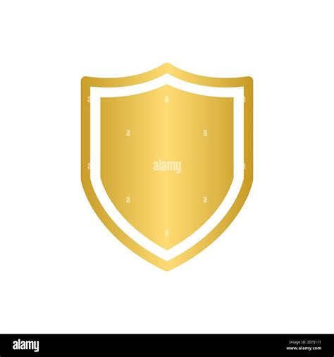Gold Shield Vector Icon Security Protection Symbol For Graphic Design