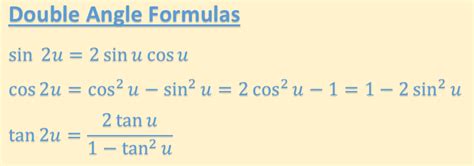 Trigonometry Formulas Double Angle