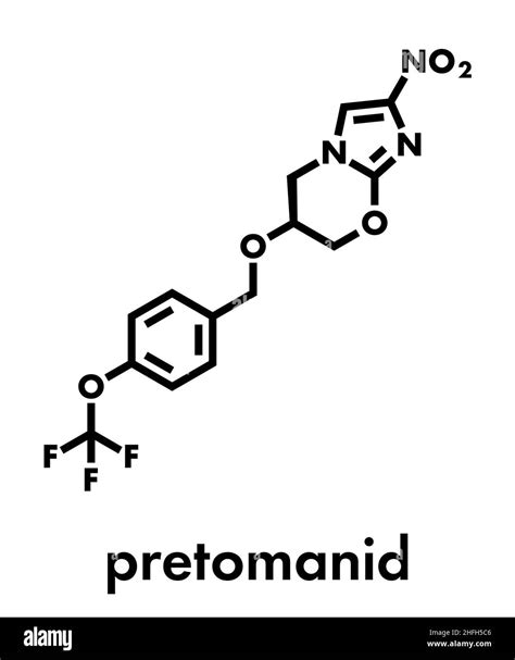 Pretomanid Tuberculosis Drug Molecule Skeletal Formula Stock Vector