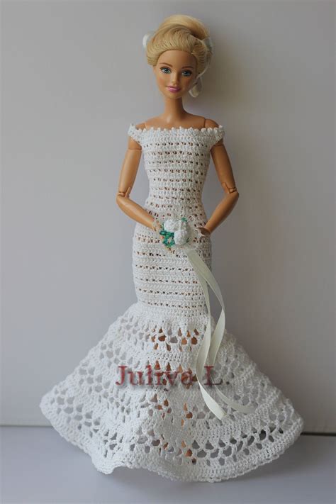 Pdf Pattern Of The Wedding Crochet Dress And Bouquet For Etsy In 2021 Barbie Dress Pattern