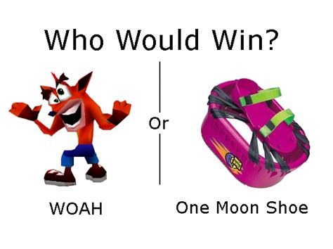 Woah Vs Moon Shoe Crash Bandicoot Woah Crash Bandicoot