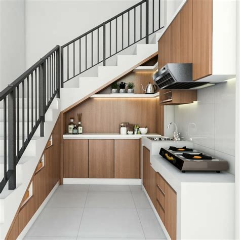 top   desain dapur minimalis bawah tangga