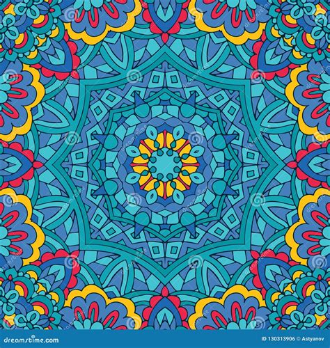 Tribal Indian Ethnic Seamless Design Festive Colorful Mandala Pattern