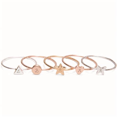 Personalised Initial Stacking Rings By Merci Maman