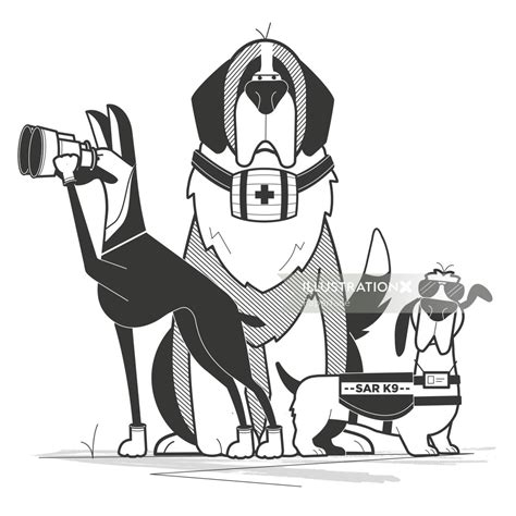 How Search And Rescue Dogs Work Illustration By Paperface
