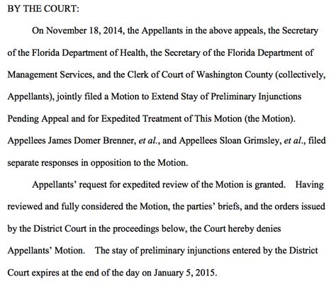 Appeals Court Refuses To Stop Florida Same Sex Marriages