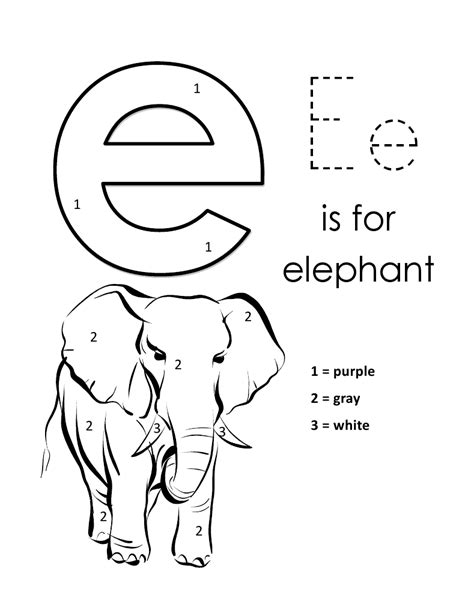Kids Page Alphabet Letter E Lowercase Coloring Pages