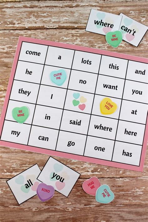 Valentines Day Sight Word Bingo Free Printable Package