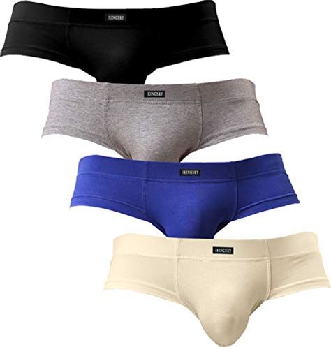 ikingsky men s seamless front pouch briefs sexy low rise men cotton underwear large 4 pack b