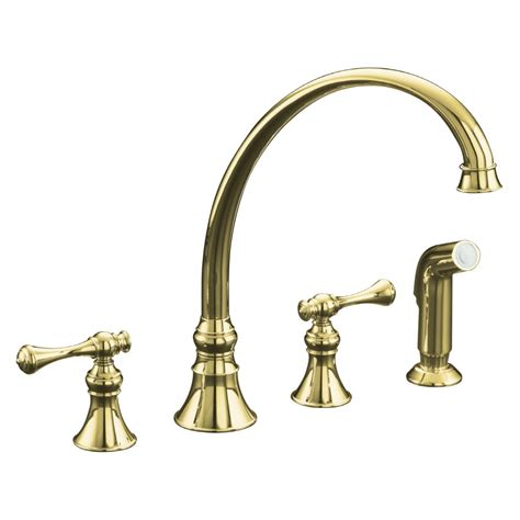Basin taps brass bathroom sink faucets. KOHLER Revival Vibrant Polished Brass 2-Handle High-Arc ...