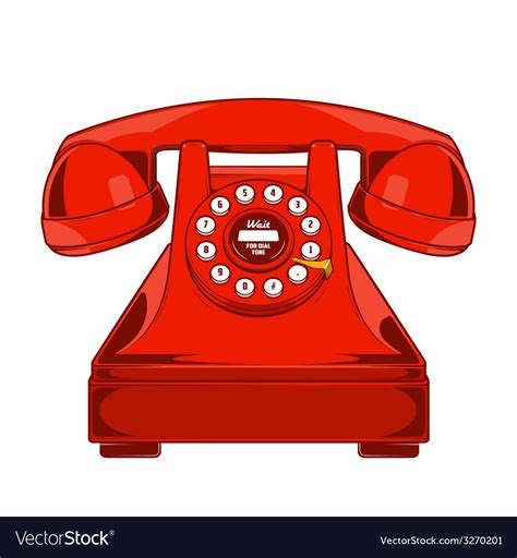 Vintage Red Phone With Buttons Dial Ring Isolated On A White Background
