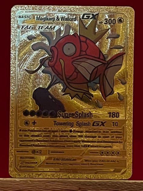 Pokemon Gold Foil Card Magikarp And Wailord Gx Hp300 Rare Mint Values Mavin
