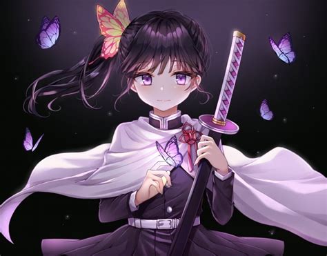 Kanao demon slayer wallpaper phone. Wallpaper Kimetsu No Yaiba, Demon Slayer, Tsuyuri Kanao, Katana, Butterflies, Black Hair ...