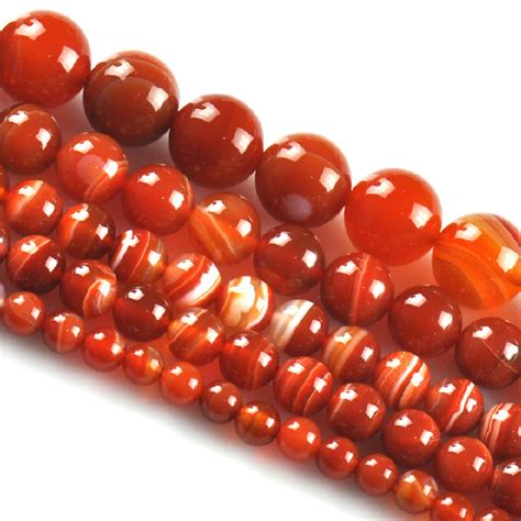 Aliexpress Buy Red Agate Beads Round Carnelian Selectable