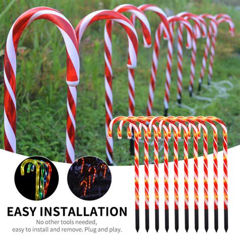 4 Foot Lighted Tinsel Candy Cane Outdoor Christmas Lights Holiday Yard