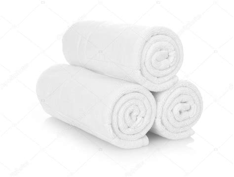 Rolled Up White Towels — Stock Photo © Goir 112156198