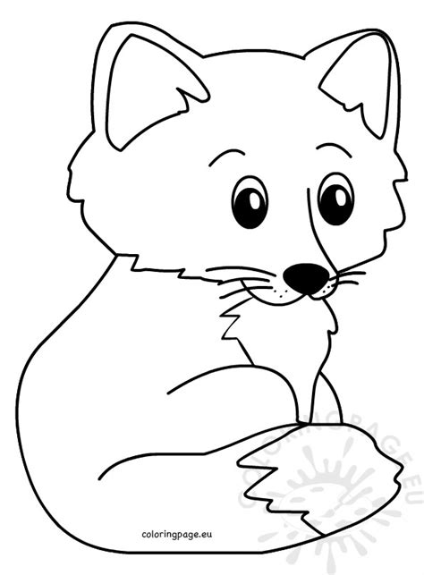 Vector Cute Cartoon Fox Baby Coloring Page