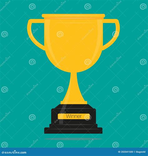 Winners Gold Cup Vector Illustration Gold Trophy Awarded As Prize For