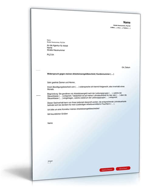 We did not find results for: Einspruch gegen Arbeitslosengeldbescheid - Muster-Vorlage ...
