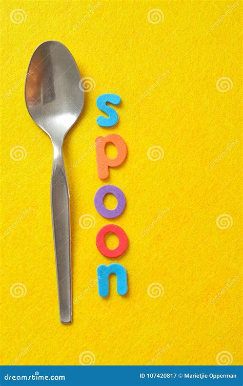 The Word Spoon Displayed With A Spoon Stock Image Image Of Service