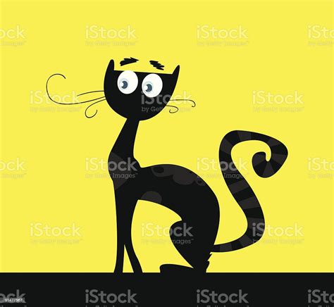 Black Cat Stock Illustration Download Image Now Contrasts Domestic