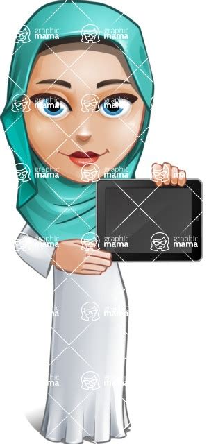 Cute Muslim Girl Cartoon Vector Character Aka Aida The Graceful Ipad