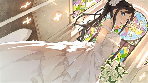 Anime Girl Wedding Dress Wallpapers Wallpaper Cave