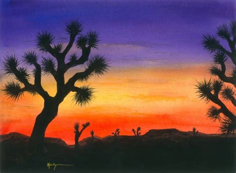 Items Similar To Desert Sunset Southwest Landscape Painting Print From