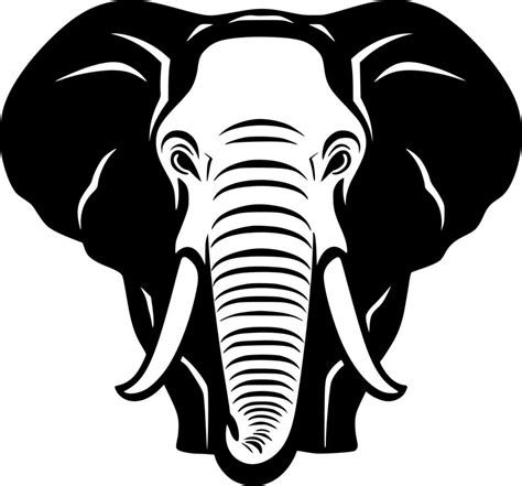 Elephant Black And White Vector Illustration 24567188 Vector Art At