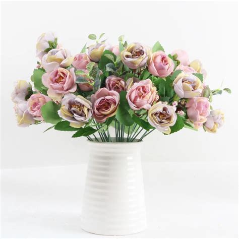 2019 beautiful rose peony artificial silk flowers small bouquet flowres home party spring