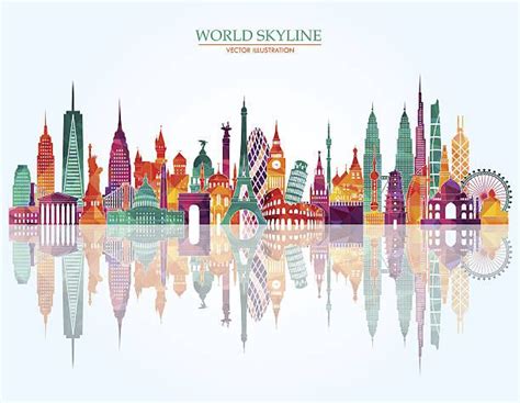 World Skyline Detailed Illustration Vector Illustration Vector Art