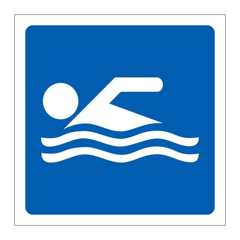Swimming Area Symbol Sign British Safety Signs