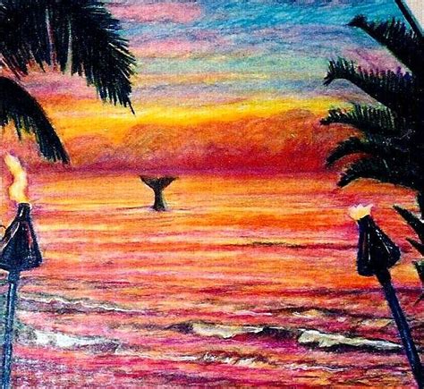 Hawaiian Sunset Drawing By Kimberly Simon