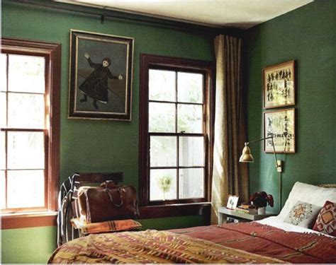 Image Result For Dark Green Bedroom Wood Trim Green Wall Color Green