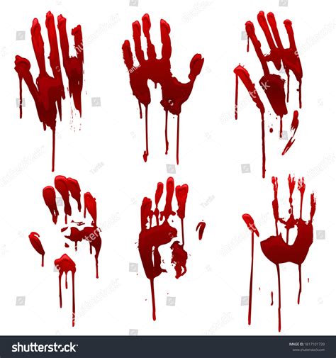 Bleeding Hand Trace Bloody Hand Prints Stock Vector Royalty Free