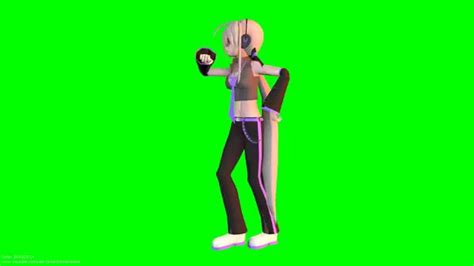 Pmd 弱音ハク アノマロ Style 3d Animation 1080p S01r03 Green Screen Youtube