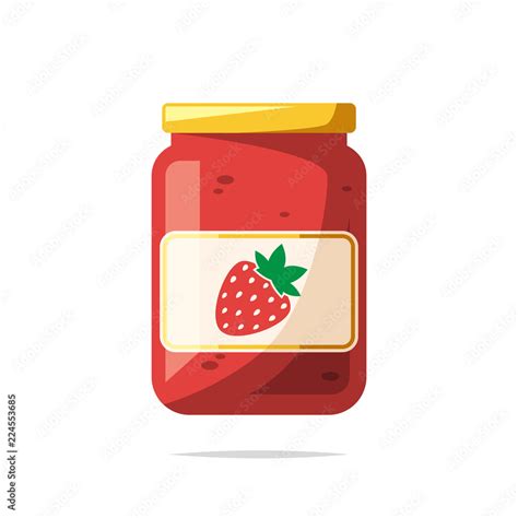 Strawberry Jam Vector Isolated Illustration Stock Vektorgrafik Adobe
