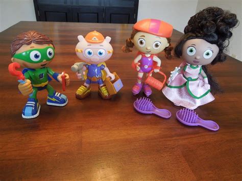 Pbs Kids Super Why Figures Complete Set Whyatt Princess Pea Wonder Red