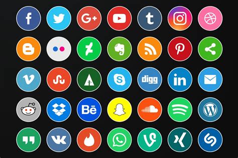 500 Flat Social Media Icons Pack Custom Designed Icons ~ Creative Market
