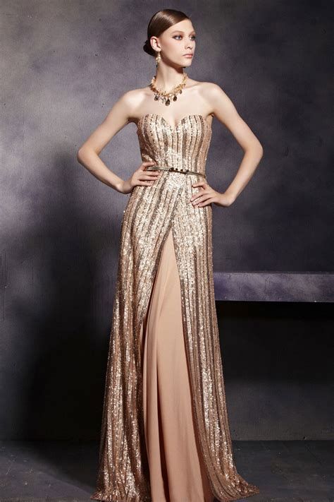 Champagne Tone Sexy Strapless Backless Floor Length Prom Dress Xhc81938
