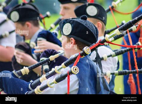 Competitors In The British Pipe Band Championships Held In Paisley