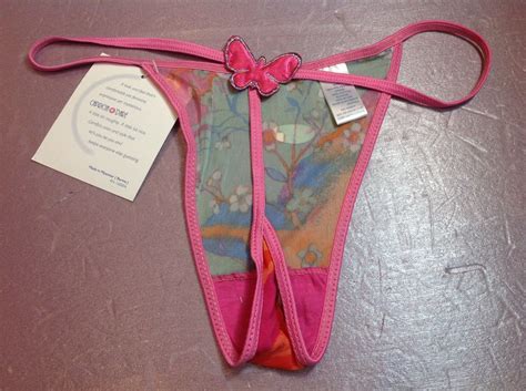 Women Pantiesthongs Caprica Odare Size L7 Pink Shiny Gauze Floral Wdecoratio Ebay