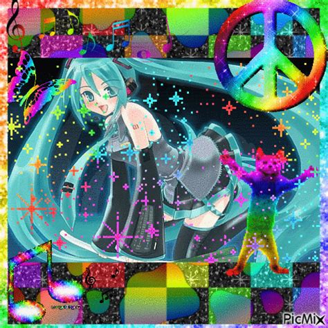 Hatsune Miku Rainbow Free Animated  Picmix